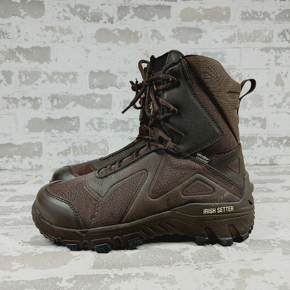 NEW Irish Setter Work Brown High Top Waterproof Nano-Toe 5" Lace Up Boots K794